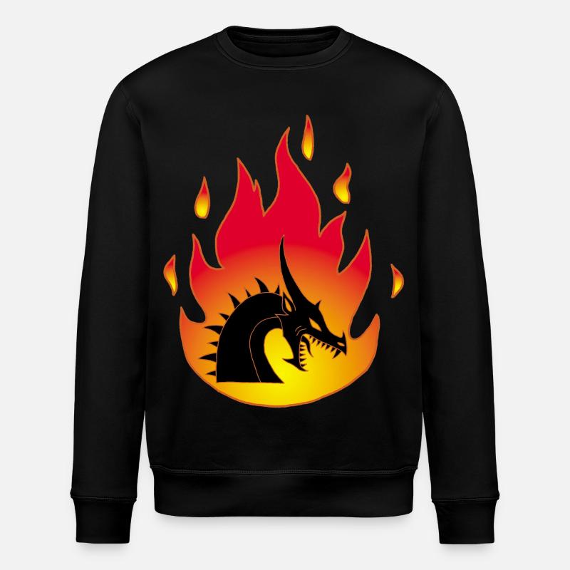 Feuer-Drache - Stanley/Stella Unisex Bio-Sweatshirt ROLLER - Schwarz