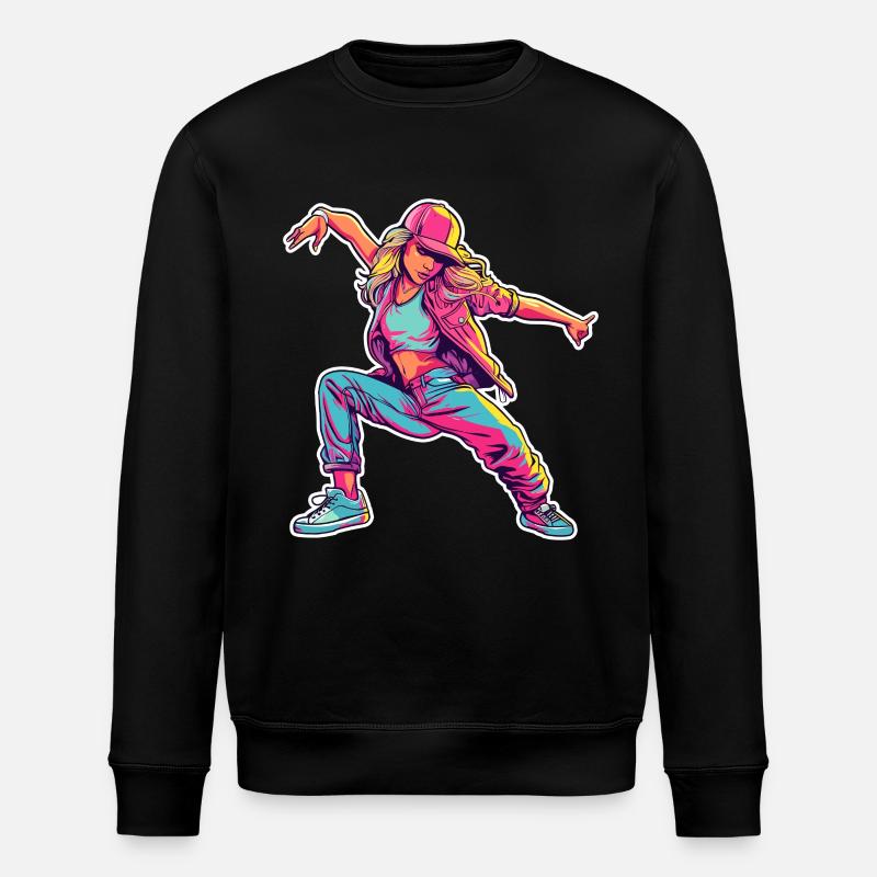 Retro Comic B-Girl - Stanley/Stella Unisex Bio-Sweatshirt ROLLER - Schwarz