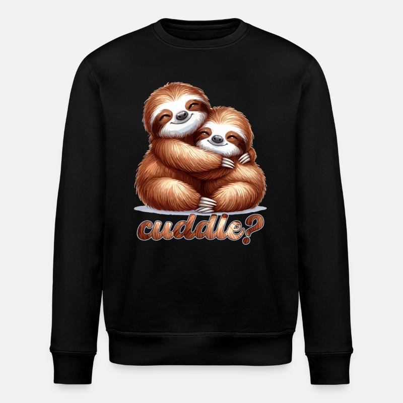 Faultiere Faultier kuscheln Geschenk - Stanley/Stella Unisex Bio-Sweatshirt ROLLER - Schwarz