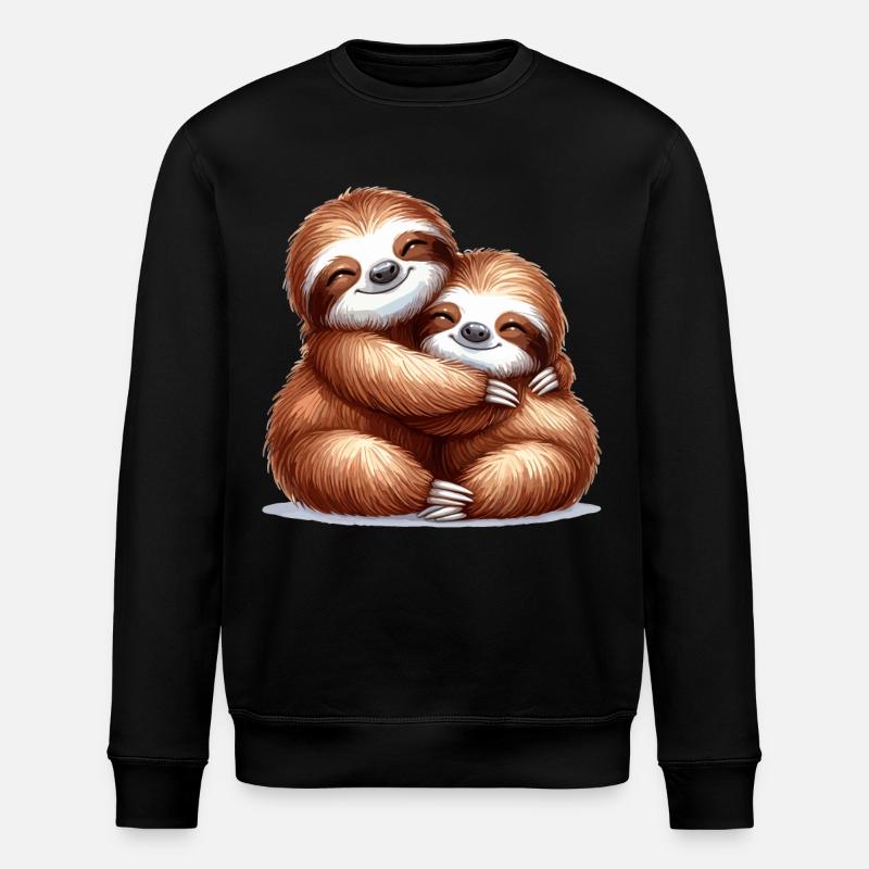 Sloths Sloth Snuggle Gift - Stanley/Stella ROLLER Unisex Organic Sweatshirt - black