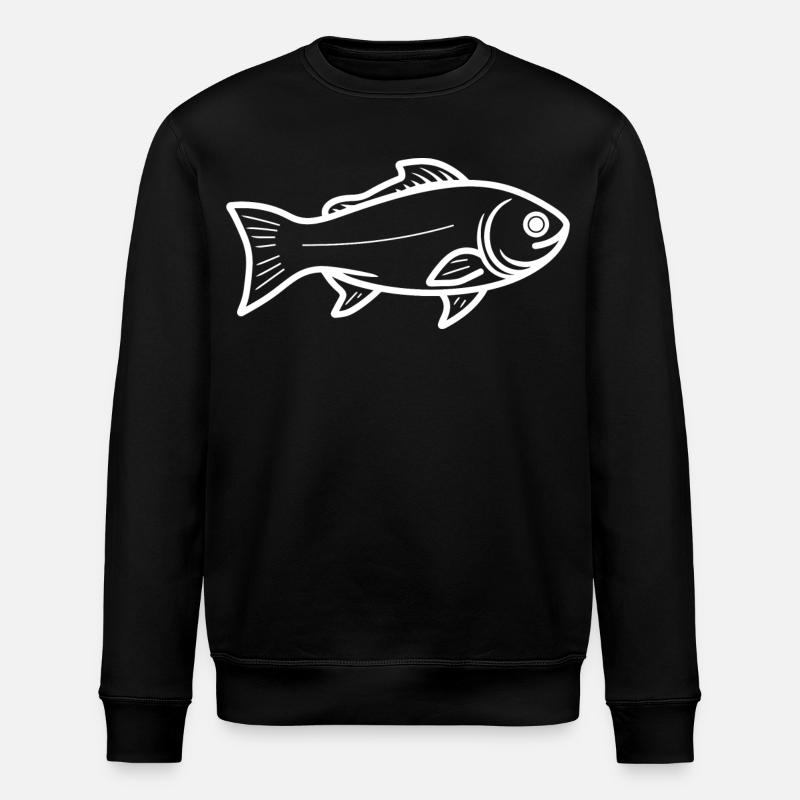 Dessin de poisson - Sweat bio ROLLER Stanley/Stella Unisexe - noir