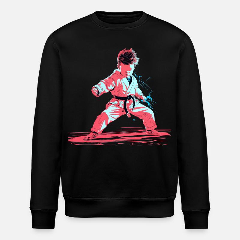 Karaté Garçon Synthwave - Sweat bio ROLLER Stanley/Stella Unisexe - noir