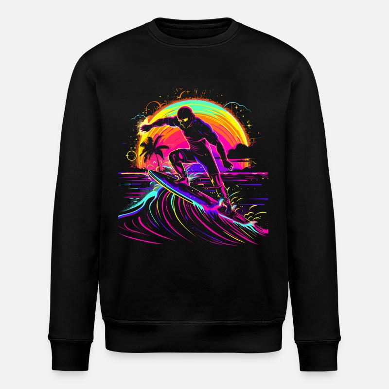 Surfer Vaporwave - Stanley/Stella Unisex Bio-Sweatshirt ROLLER - Schwarz
