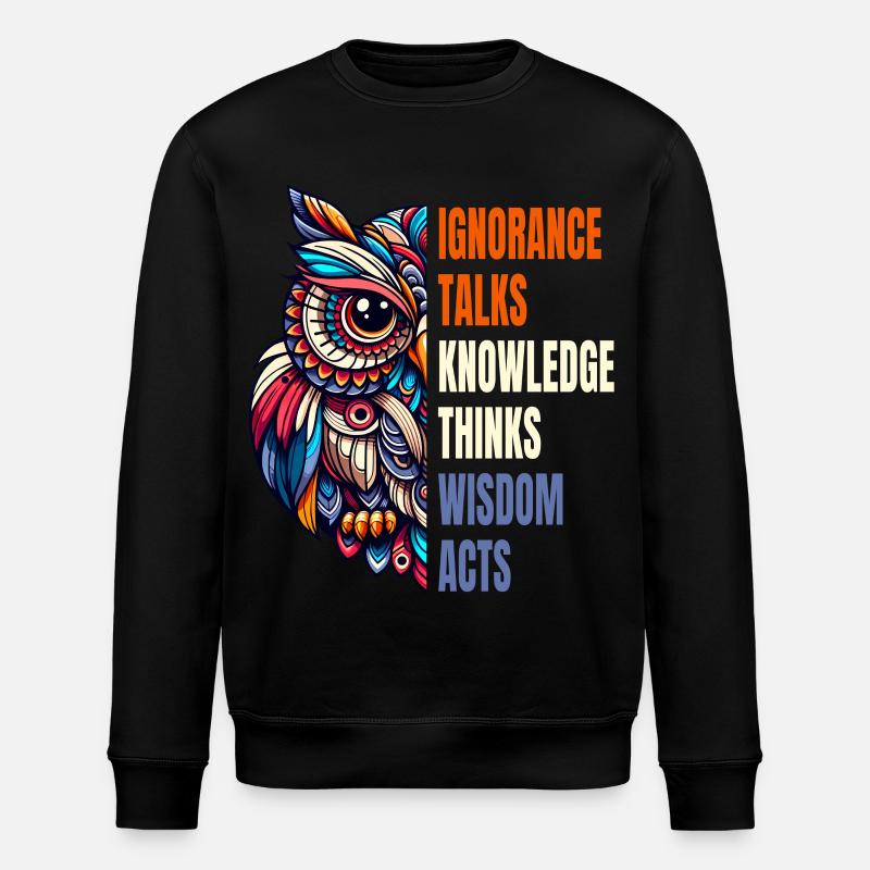 Abstrait hibou philosophie sagesse connaissance dire - Sweat bio ROLLER Stanley/Stella Unisexe - noir