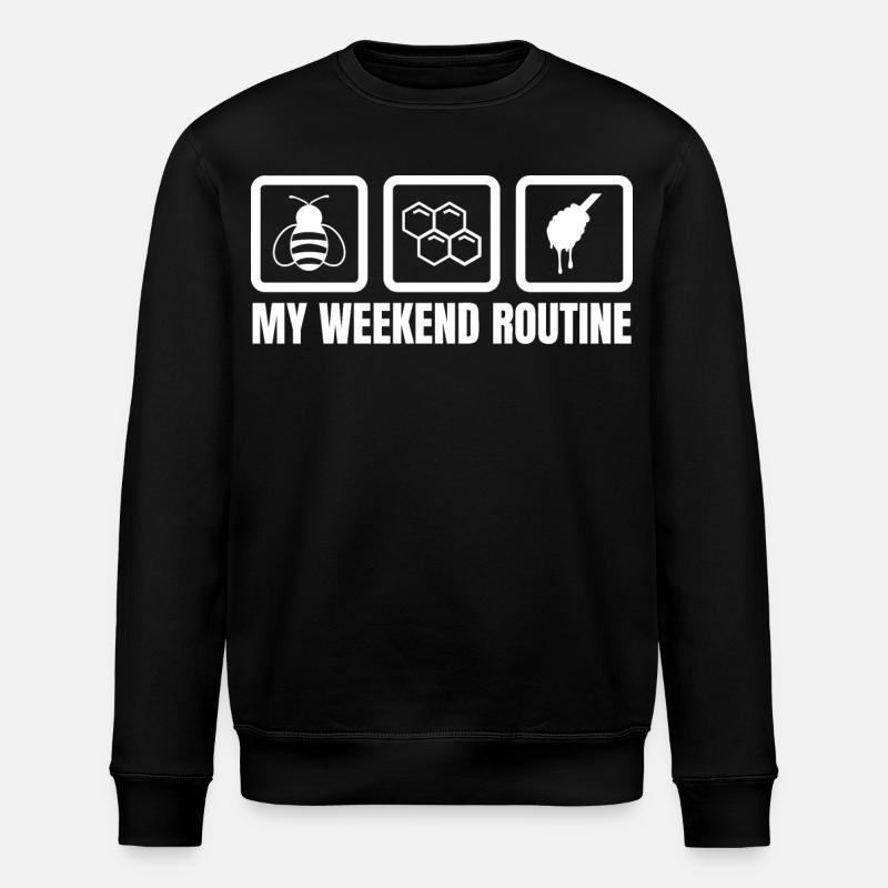Meine Wochenendroutine - Stanley/Stella Unisex Bio-Sweatshirt ROLLER - Schwarz