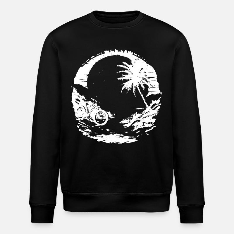 Mountain Biking Drawing - Stanley/Stella ROLLER Unisex Organic Sweatshirt - black