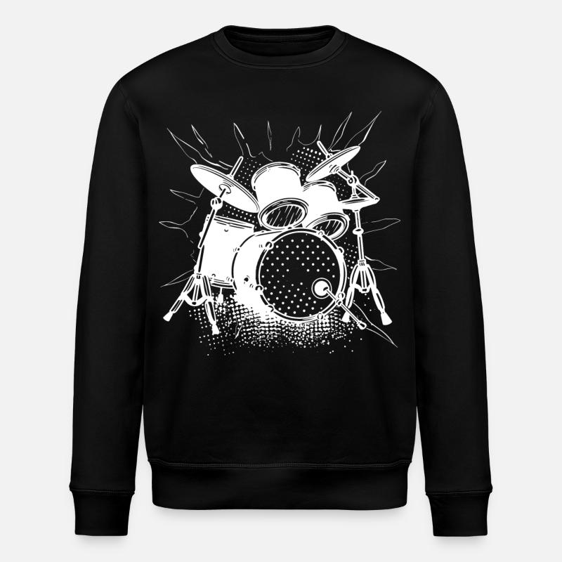 Drums Graphics - Stanley/Stella ROLLER Unisex Organic Sweatshirt - black