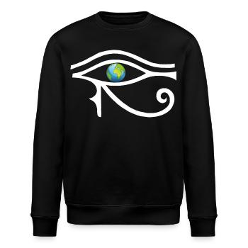 Regard sur le monde (blanc) - Sweat bio ROLLER Stanley/Stella Unisexe - noir - Devant - Nik (191cm)