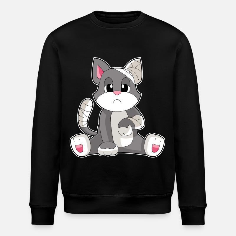 Katze Verband - Stanley/Stella Unisex Bio-Sweatshirt ROLLER - Schwarz