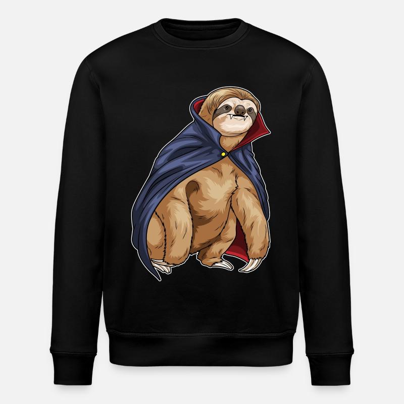 Sloth Halloween Vampire - Stanley/Stella ROLLER Unisex Organic Sweatshirt - black