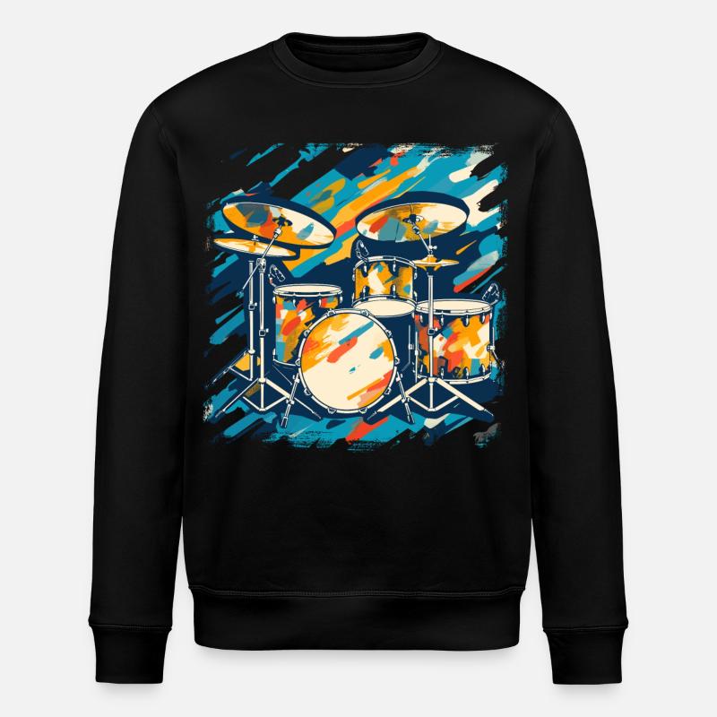 Schlagzeug Porträt - Stanley/Stella Unisex Bio-Sweatshirt ROLLER - Schwarz