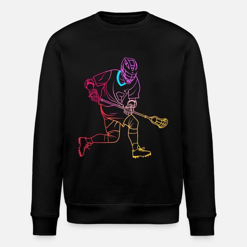Lacrossespieler Zeichnung - Stanley/Stella Unisex Bio-Sweatshirt ROLLER - Schwarz