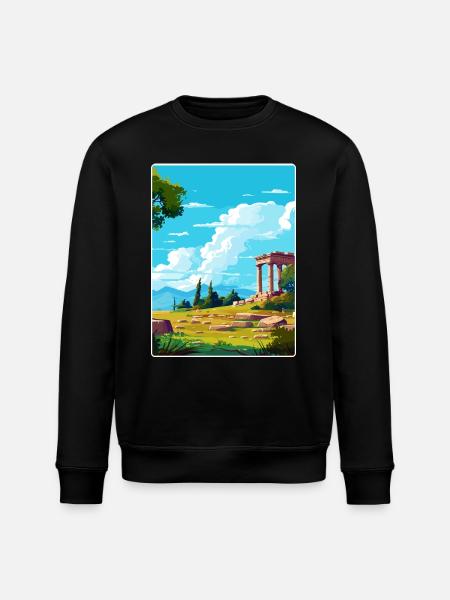 Ancient Greece Travel Poster Souvenir WPA - Stanley/Stella ROLLER Unisex Organic Sweatshirt - black
