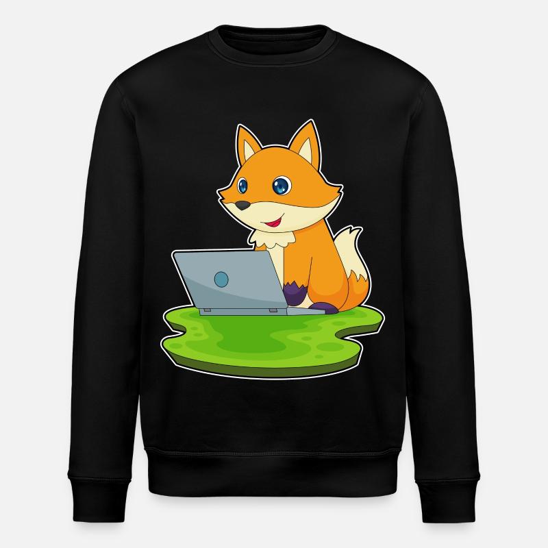 Fox Laptop - Stanley/Stella ROLLER Unisex Organic Sweatshirt - black