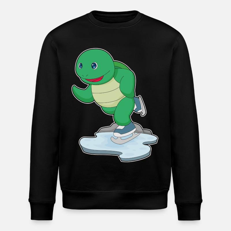 Schildkröte Eislaufen Schlittschuhe - Stanley/Stella Unisex Bio-Sweatshirt ROLLER - Schwarz