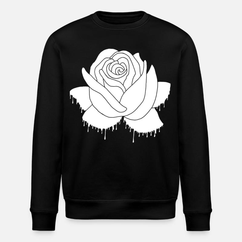 Graffiti d'une rose blanche - Sweat bio ROLLER Stanley/Stella Unisexe - noir