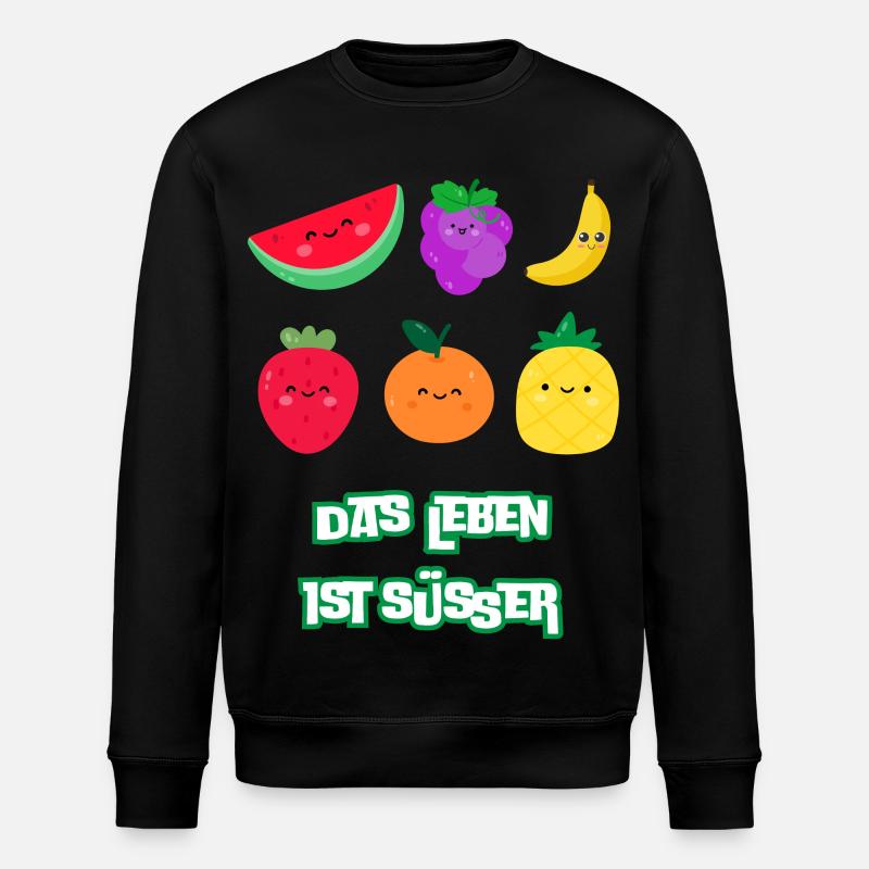 Das Leben Ist Süßer mit Früchten - Stanley/Stella Unisex Bio-Sweatshirt ROLLER - Schwarz