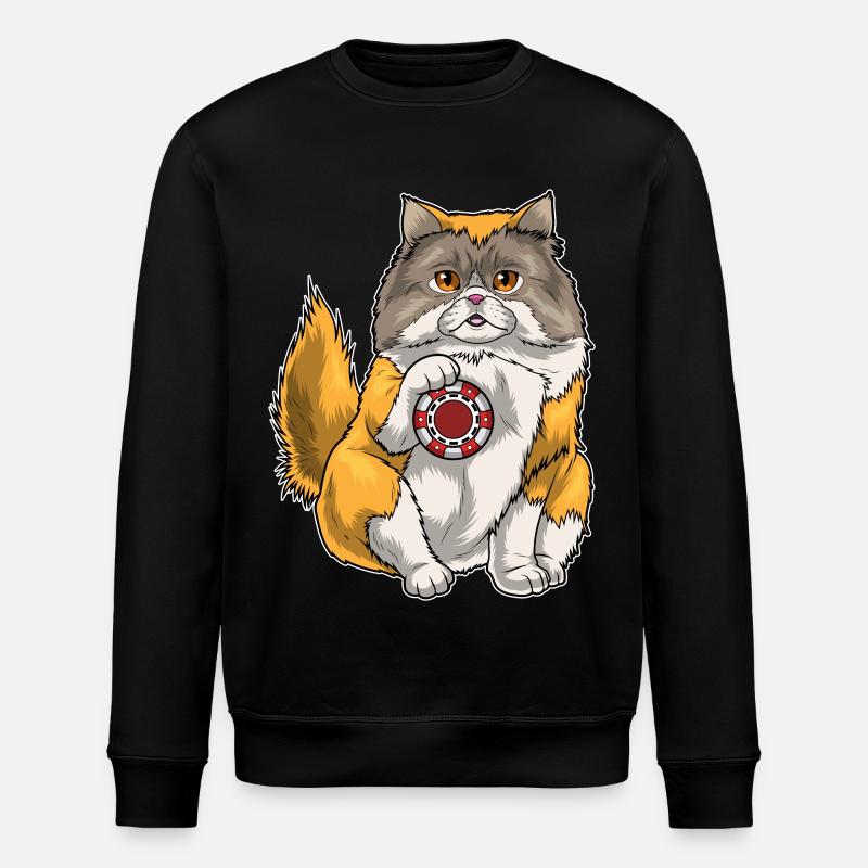Persische Katze Poker Pokerchips - Stanley/Stella Unisex Bio-Sweatshirt ROLLER - Schwarz