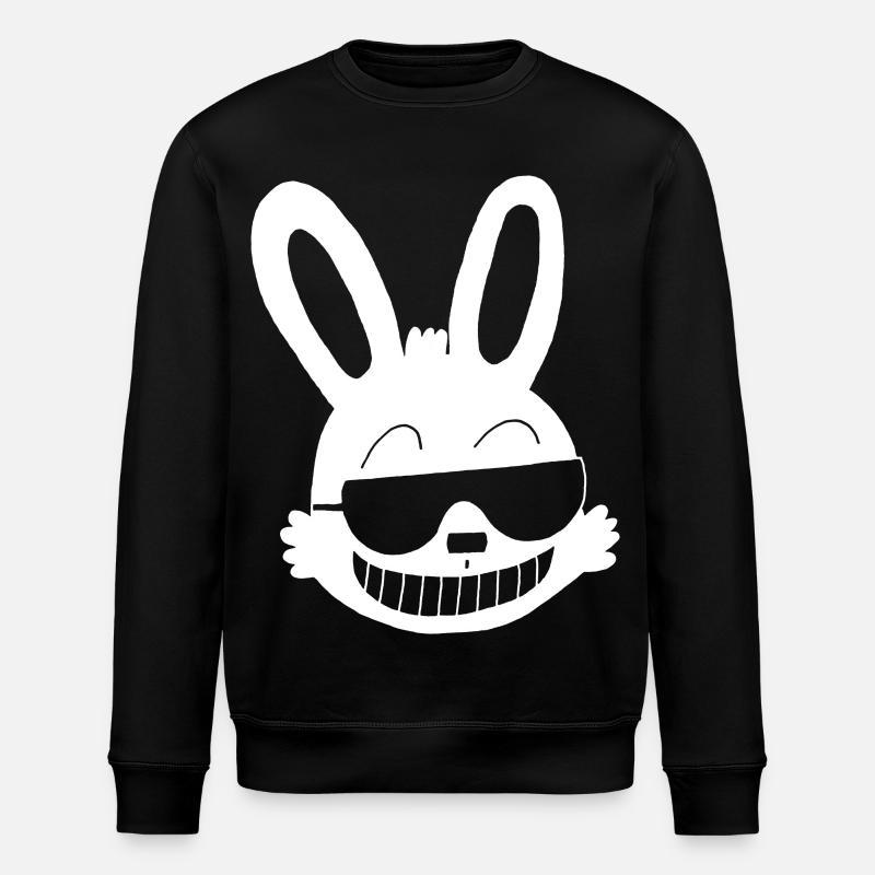 Lapin blanc frimeur - Sweat bio ROLLER Stanley/Stella Unisexe - noir