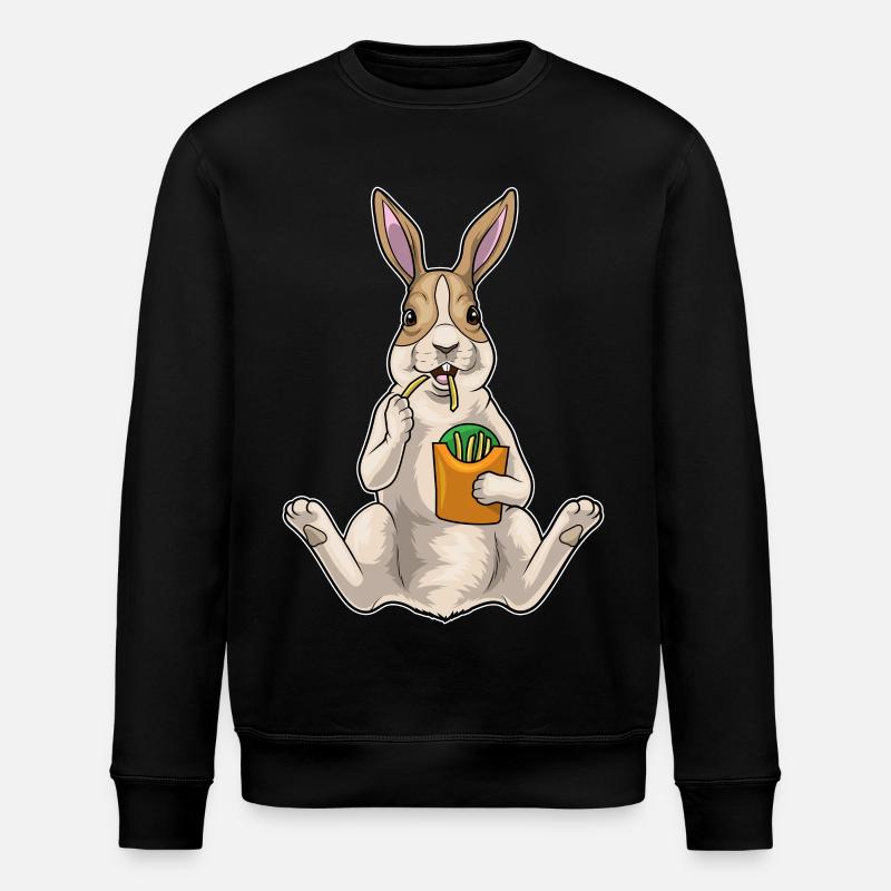 Frites lapin - Sweat bio ROLLER Stanley/Stella Unisexe - noir