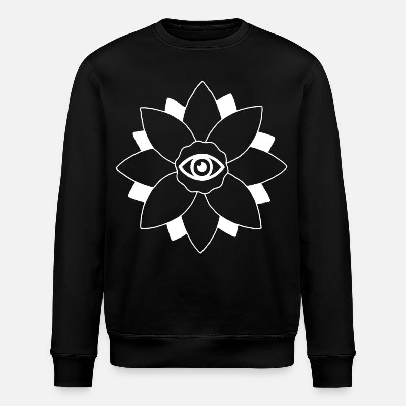 Weiße Lotusblume - Stanley/Stella Unisex Bio-Sweatshirt ROLLER - Schwarz