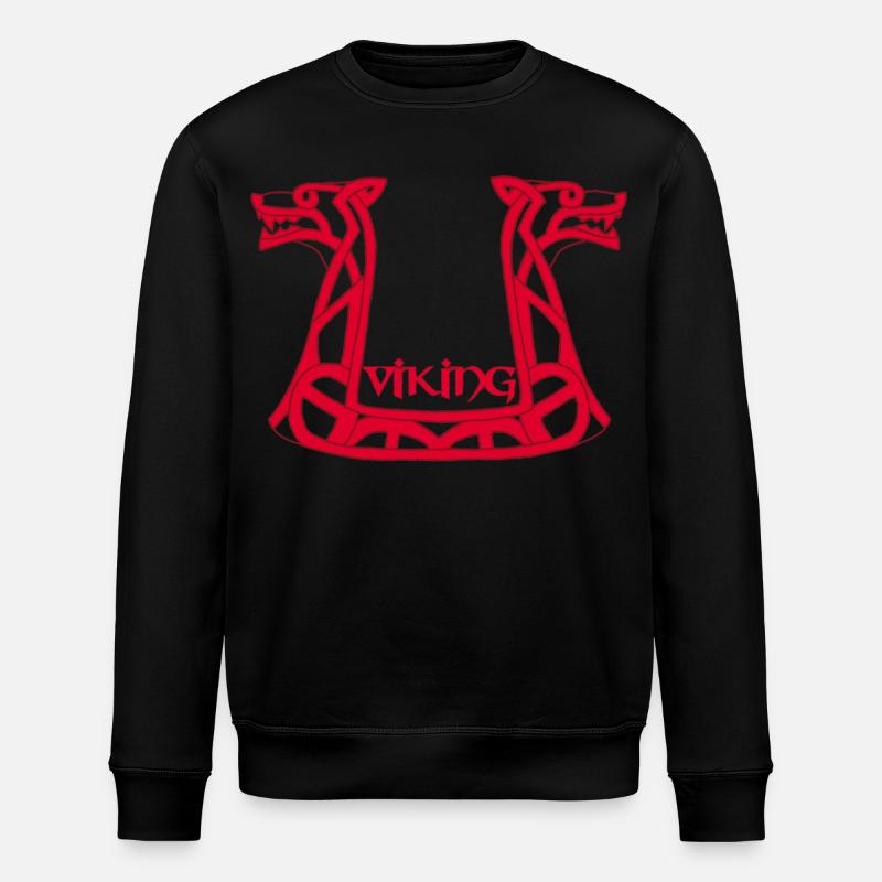 Wikinger Roter Drache - Stanley/Stella Unisex Bio-Sweatshirt ROLLER - Schwarz