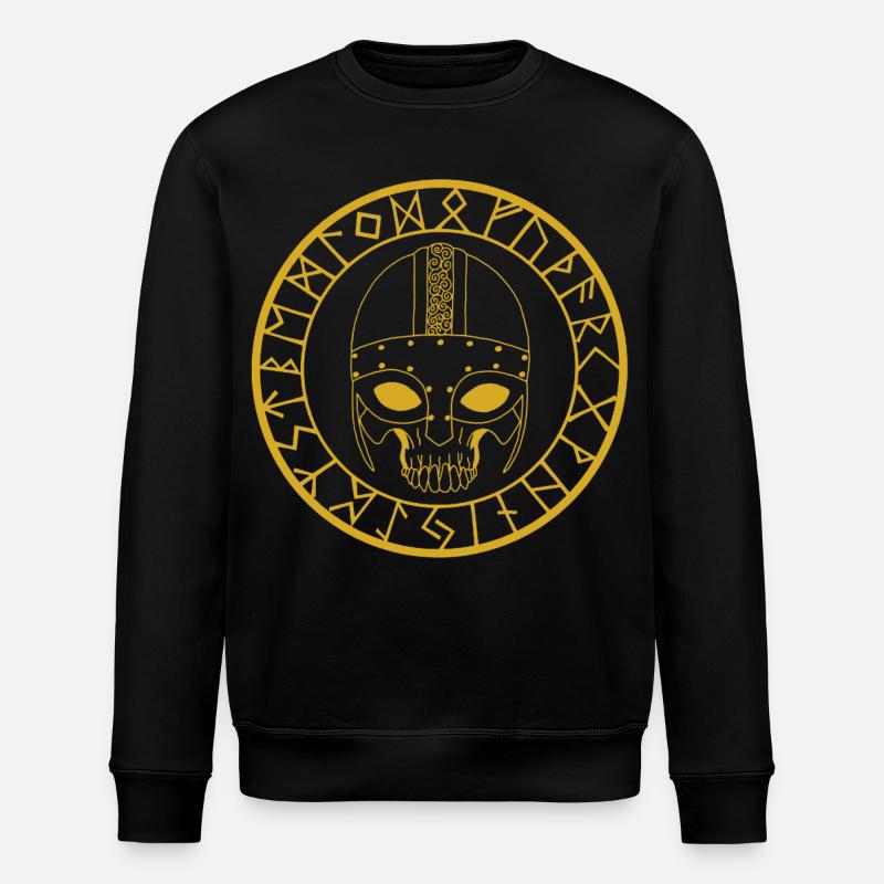 Wikinger Schädel (Gold) - Stanley/Stella Unisex Bio-Sweatshirt ROLLER - Schwarz