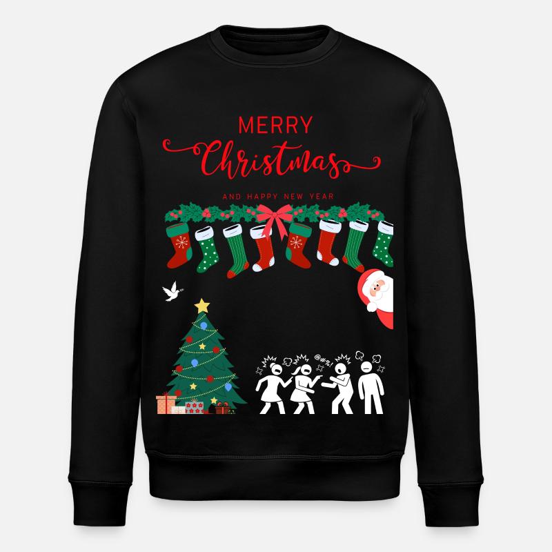 Glædelig jul - Stanley/Stella økologisk unisex-sweatshirt ROLLER - sort