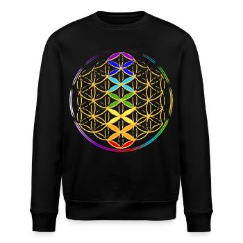 Lebensblume mit den Chakren - Stanley/Stella Unisex Bio-Sweatshirt ROLLER - Schwarz - Vorne - Nik (191cm)