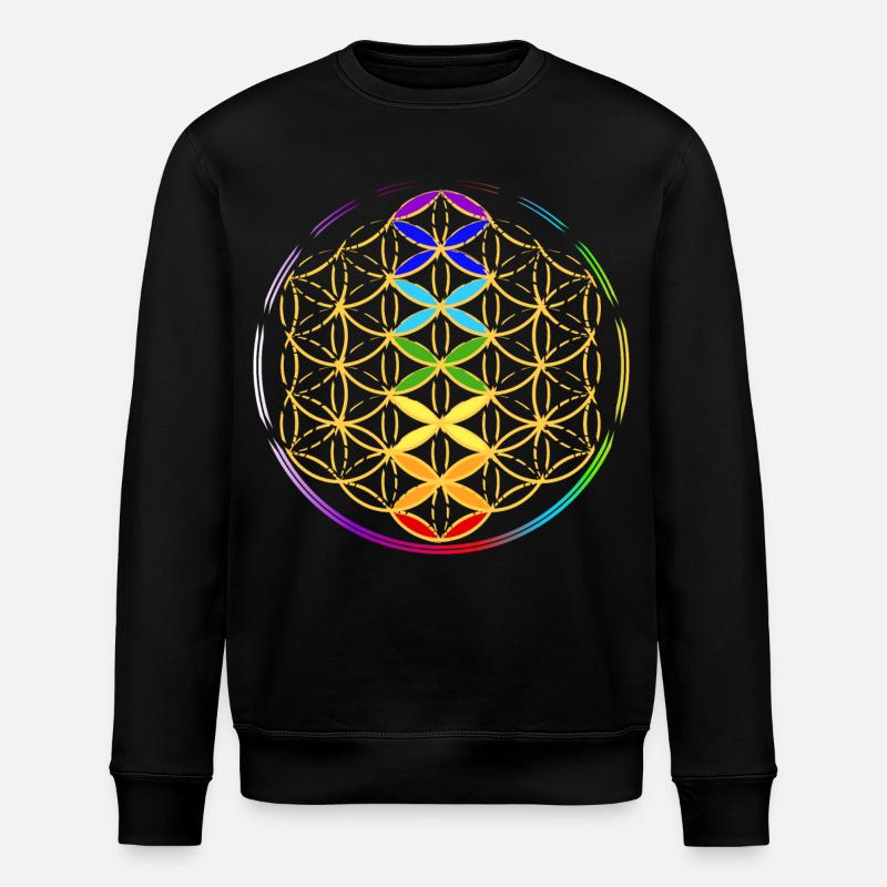 Fleur de Vie avec les Chakras - Sweat bio ROLLER Stanley/Stella Unisexe - noir