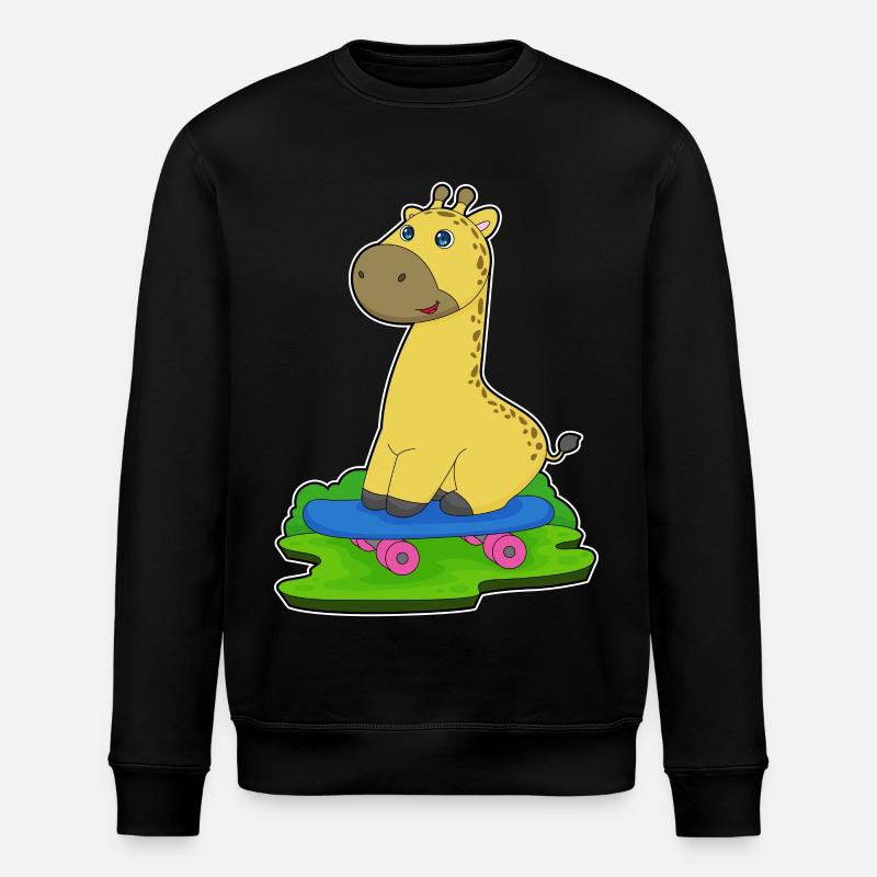 Girafe Skater Skateboard - Sweat bio ROLLER Stanley/Stella Unisexe - noir