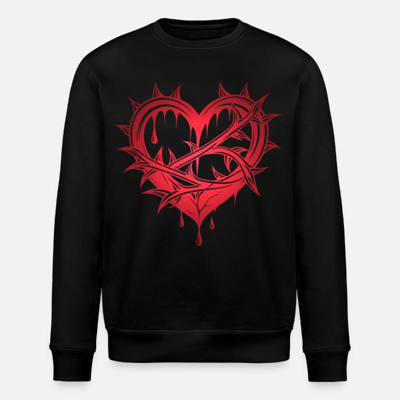 Herz mit dornen - Stanley/Stella Unisex Bio-Sweatshirt ROLLER - Schwarz
