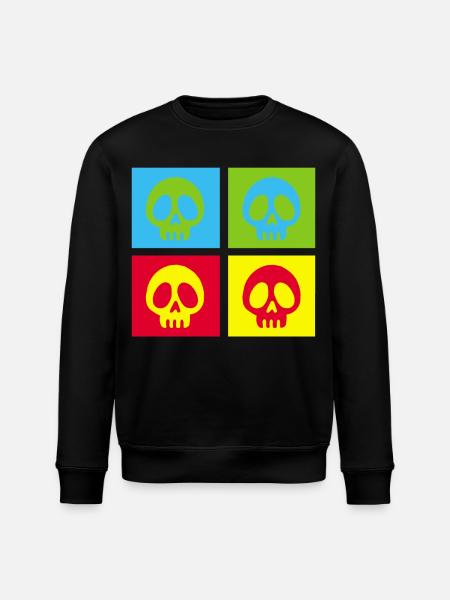 Pop art manga skull - Stanley/Stella ROLLER Unisex Organic Sweatshirt - black