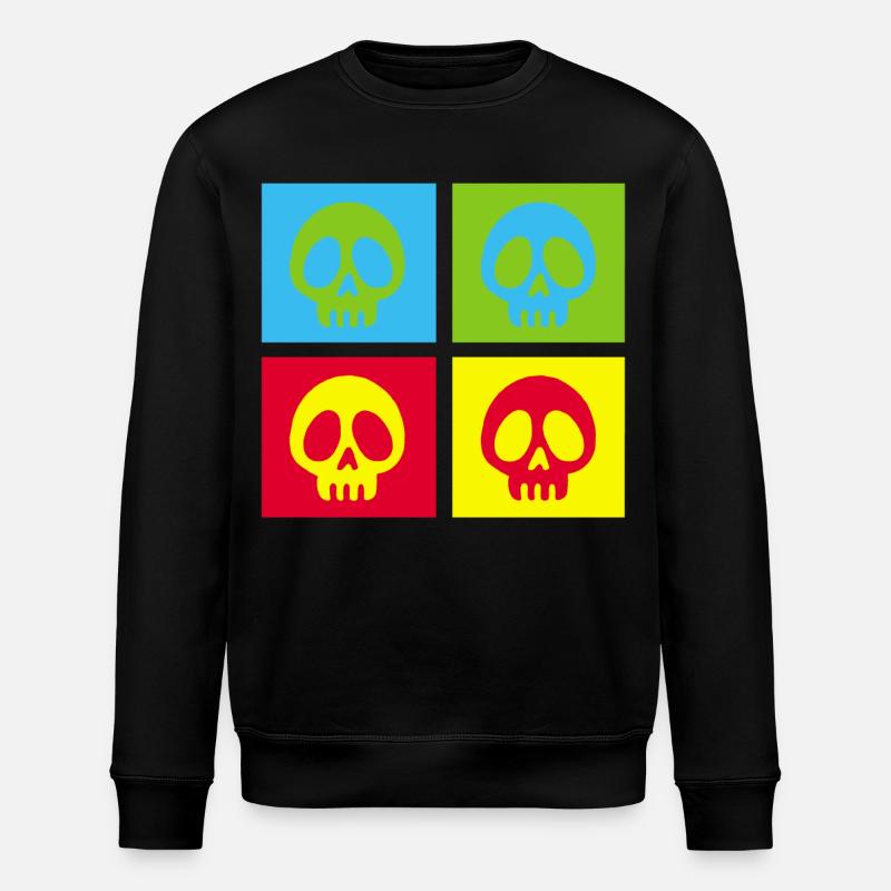 Pop-Art-Manga-Totenkopf - Stanley/Stella Unisex Bio-Sweatshirt ROLLER - Schwarz