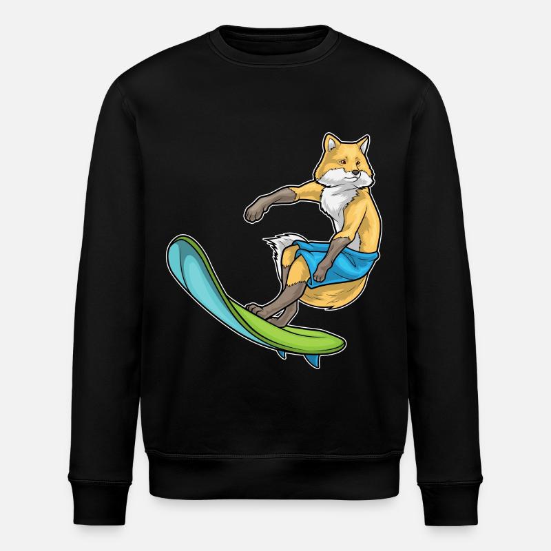Fuchs Surfer Surfbrett - Stanley/Stella Unisex Bio-Sweatshirt ROLLER - Schwarz