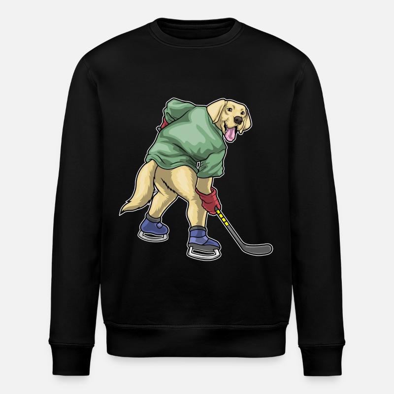 Labrador Eishockey Eishockeyschläger - Stanley/Stella Unisex Bio-Sweatshirt ROLLER - Schwarz