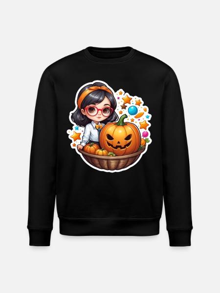 Filles Halloween Citrouille Panier - Sweat bio ROLLER Stanley/Stella Unisexe - noir