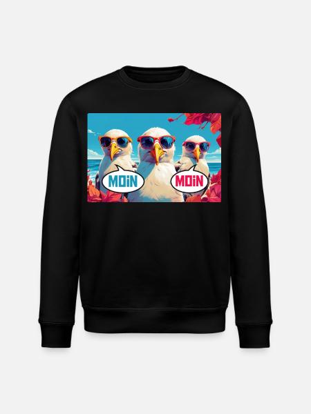 Moin Moin Möwen - Stanley/Stella Unisex Bio-Sweatshirt ROLLER - Schwarz