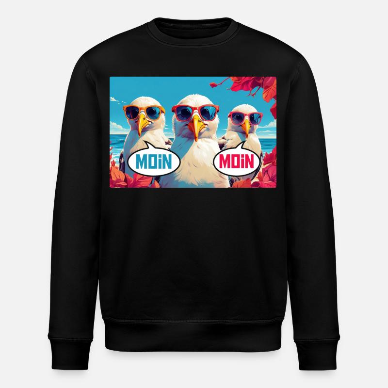 Moin Moin Möwen - Stanley/Stella Unisex Bio-Sweatshirt ROLLER - Schwarz