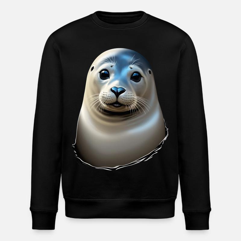 Schöne Robbe - Stanley/Stella Unisex Bio-Sweatshirt ROLLER - Schwarz