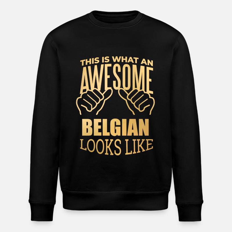 Belgien - Stanley/Stella Unisex Bio-Sweatshirt ROLLER - Schwarz