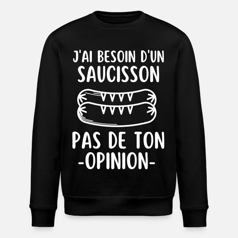 Humour saucisson - Sweat bio ROLLER Stanley/Stella Unisexe - noir