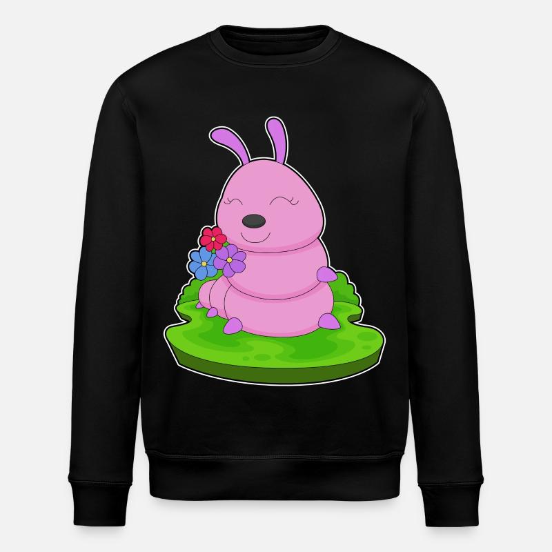 Raupe Blumen - Stanley/Stella Unisex Bio-Sweatshirt ROLLER - Schwarz