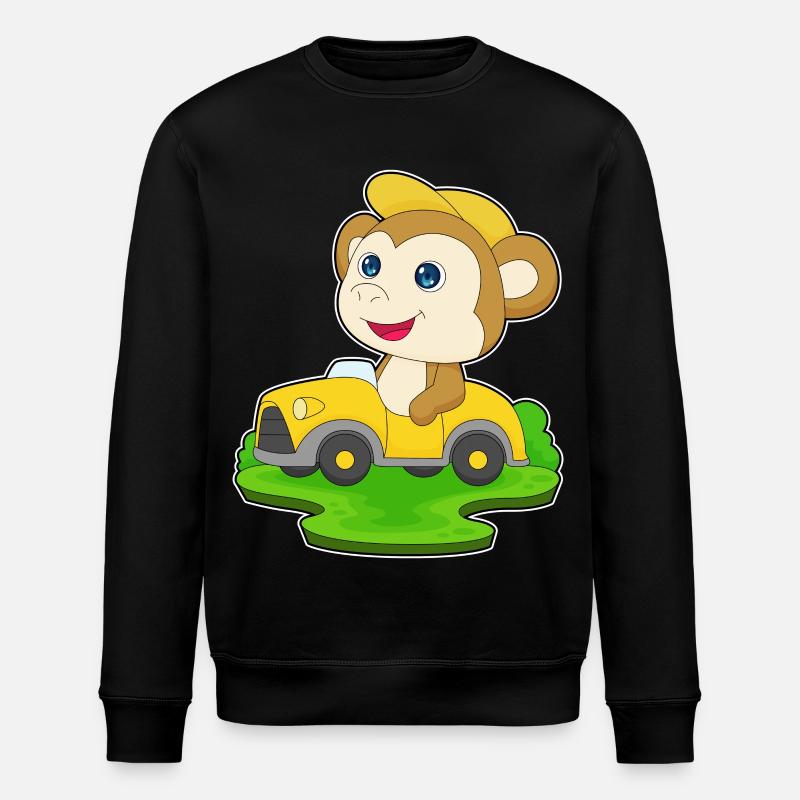 Monkey Car - Stanley/Stella ROLLER Unisex Organic Sweatshirt - black