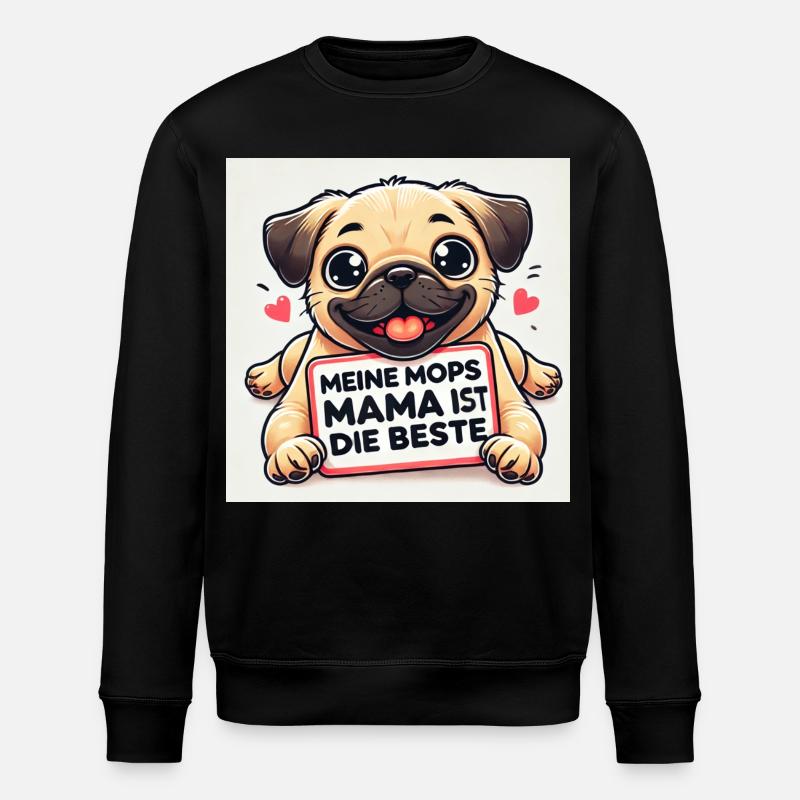 Lustiger Hund mit Kinder Botschaft - Stanley/Stella Unisex Bio-Sweatshirt ROLLER - Schwarz