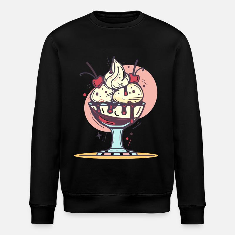 Eiscreme Grafik - Stanley/Stella Unisex Bio-Sweatshirt ROLLER - Schwarz