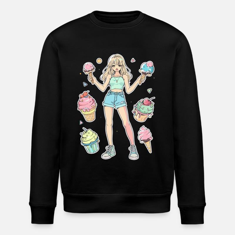 Eiscreme Mädchen - Stanley/Stella Unisex Bio-Sweatshirt ROLLER - Schwarz