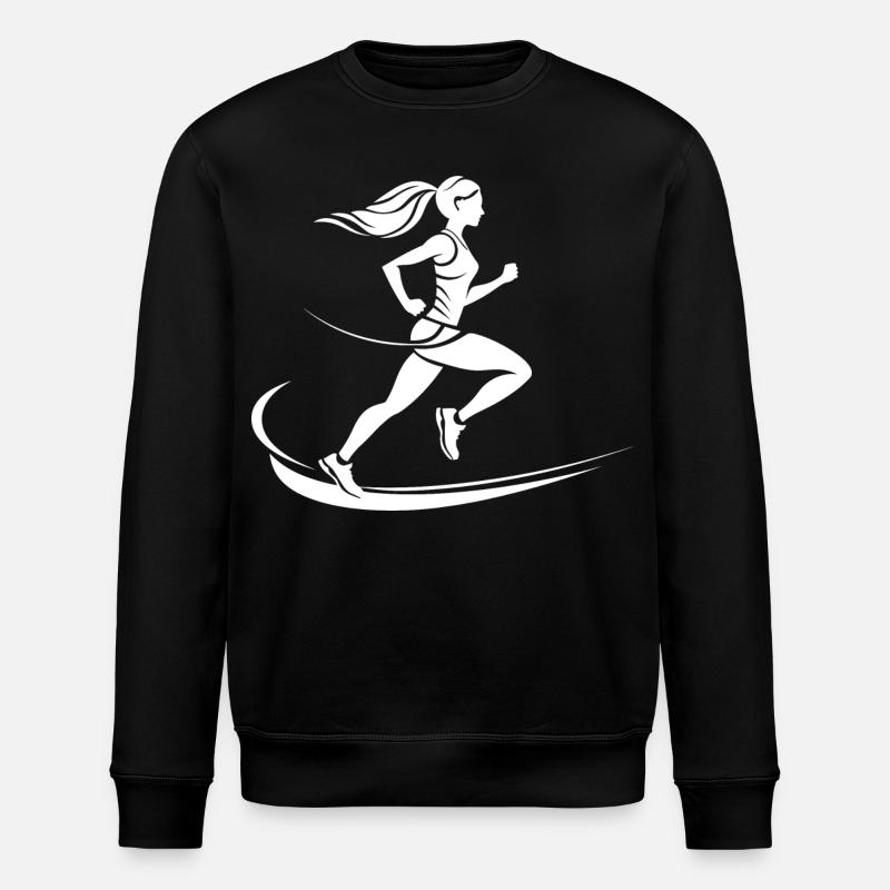Runner Drawing - Stanley/Stella ROLLER Unisex Organic Sweatshirt - black