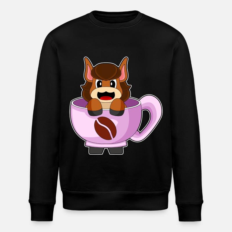 Tasse à café cheval - Sweat bio ROLLER Stanley/Stella Unisexe - noir