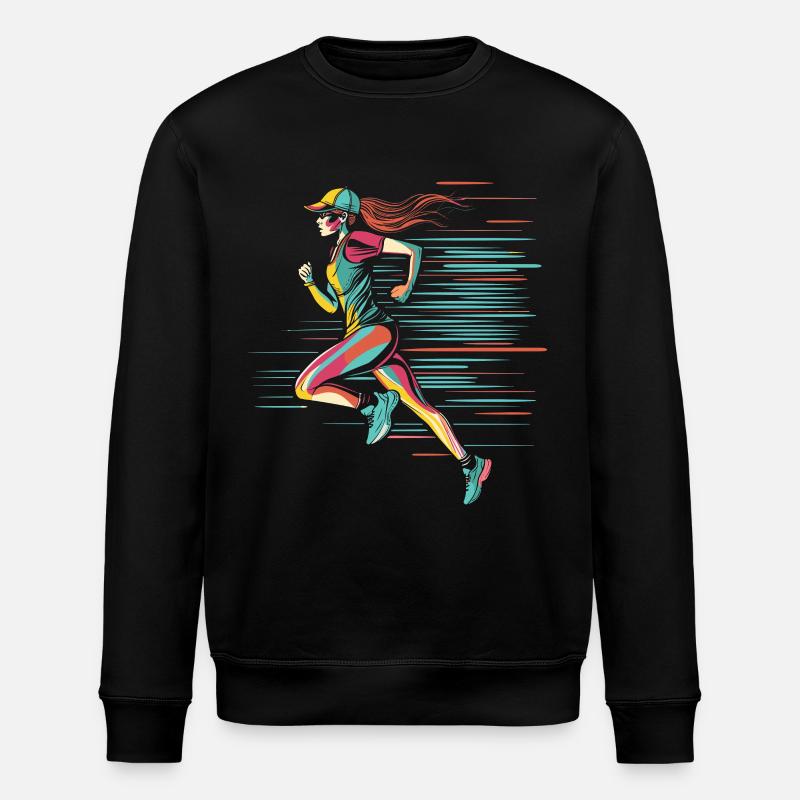 Runner Comic Look - Stanley/Stella ROLLER Unisex Organic Sweatshirt - black